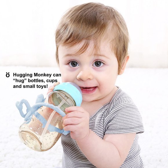 Mombella Hugging Monkey Teether Toy Light Blue New - Picture 6 of 9